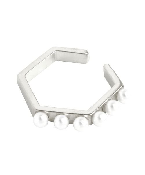 パールを飾った多角形デザインの片耳用イヤーカフ クリームドット Cream Dot Magaseek パールを飾った多角形デザインの片耳用イヤーカフ クリームドット Cream Dot Magaseek