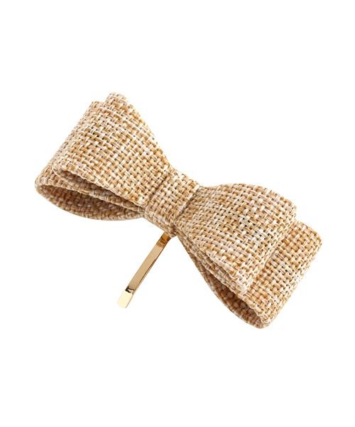 大人カジュアルなナチュラル素材のリボンポニーフック クリームドット Cream Dot Magaseek