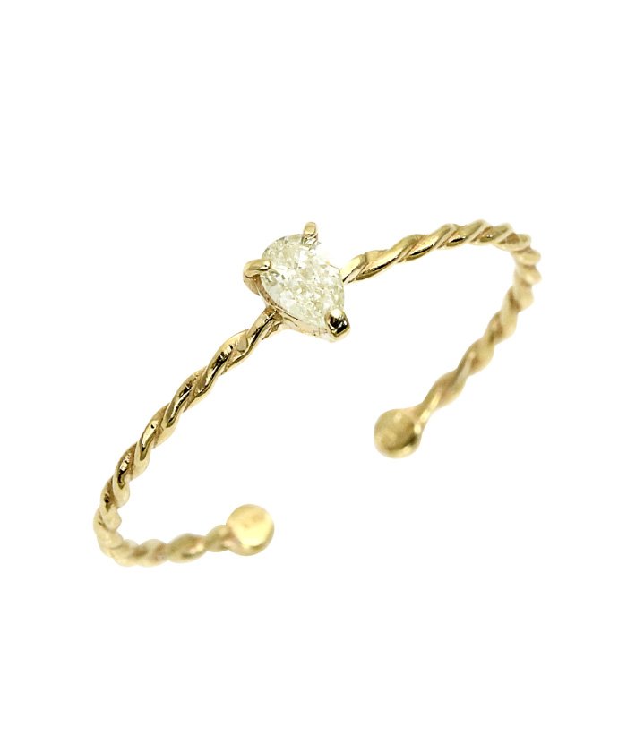 セール K10yg 天然ダイヤモンド Vly ペアシェイプカット 0 1ct リング フリーlサイズ ジュエリーセレクション Jewelry Selection Magaseek