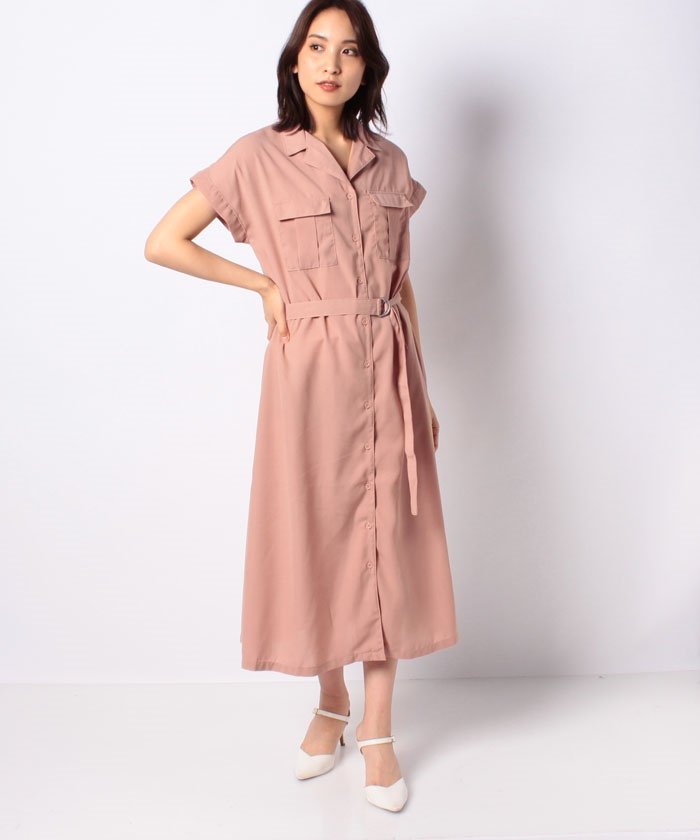 セール 共ベルト付き サファリシャツワンピース オリーブデオリーブ Olive Des Olive Magaseek