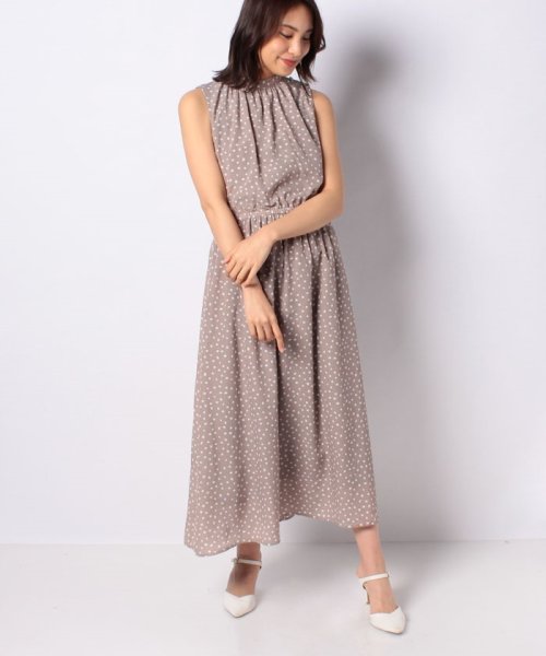 セール ドット柄ハイネックノースリワンピ 503139493 オリーブデオリーブ Olive Des Olive Magaseek