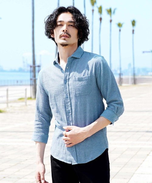 シャツ メンズ 7分袖 7分袖綿麻パナマ織りシャツ おしゃれ カジュアルシャツ ギフト サーフ系 ストレッチ ドライ パナマシャツ プレゼント ボタニカル柄 リネン 夏服 春服 服 柄シャツ 無地 父の日 白シャツ 綿麻 綿麻パナマ織スリムシャツ 迷彩 選べる長袖 長袖 本命