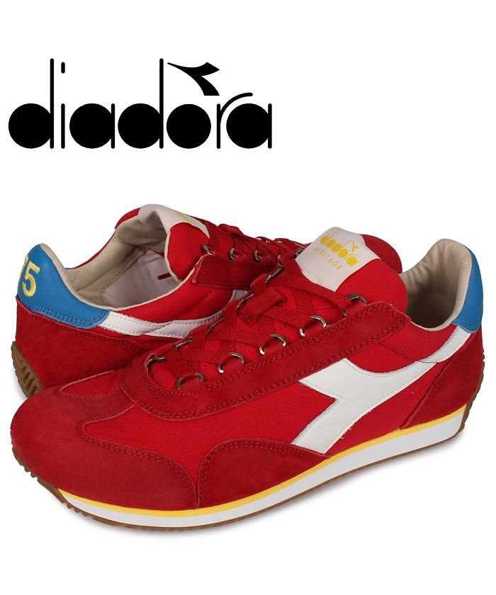 クーポン開催中 ディアドラ Diadora エキップ スニーカー メンズ Equipe H Canvas Stone Wash レッド 5041 ディアドラ Diadora Magaseek