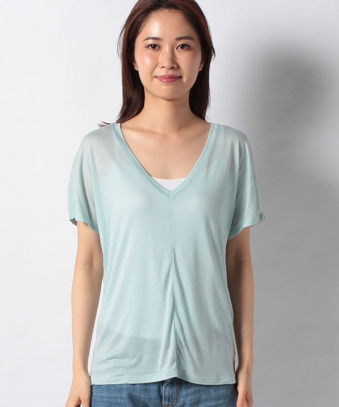 モダール深vネックフレンチtシャツ カットソー シスレー レディス Sisley Magaseek モダール深vネックフレンチtシャツ カットソー シスレー レディス Sisley Magaseek