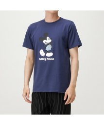 MAC HOUSE(men)(マックハウス（メンズ）)/Disney ディズニー ミッキー布帛切替Tシャツ 391103276/ネイビー