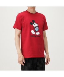 MAC HOUSE(men)(マックハウス（メンズ）)/Disney ディズニー ミッキー布帛切替Tシャツ 391103276/レッド