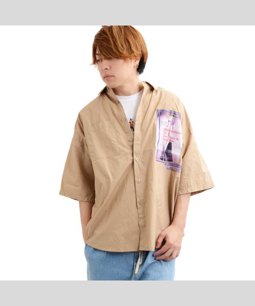 セール 半袖 シャツ メンズ 半袖シャツ レディース ビッグシルエット シャツ メンズ オーバーサイズ シャツ レディース ロングシャツ ロング丈 柄 シャツ ペアルック ワンフォークロージング 1111clothing Magaseek