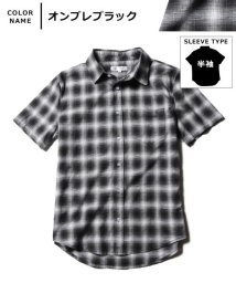 THE CASUAL(ザ　カジュアル)/綿麻レギュラーカラーコットンリネンシャツ 長袖/7分袖/半袖/半袖ブラック