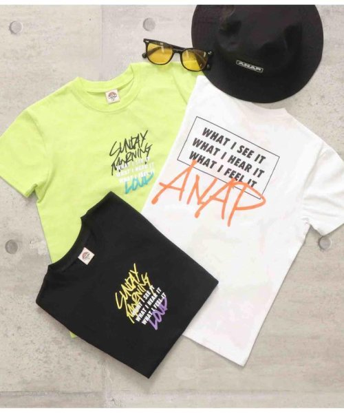 ANAP KIDS(アナップキッズ)/ボックスプリントTシャツ/ホワイト