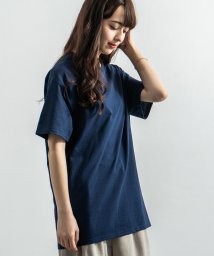 Rocky Monroe(ロッキーモンロー)/Tシャツ メンズ レディース 半袖 無地 白 黒 ゆったり 丸首 クルーネック カジュアル 春夏 カップル ペア お揃い FRUIT OF THE LOOM フ/ネイビー