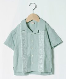 petit main(プティマイン)/コットンキューバシャツ/ライトグリーン