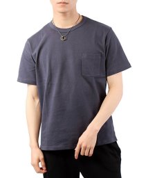 TopIsm(トップイズム)/ポケット付きヘビーウェイトくすみカラーTシャツ/チャコールグレー