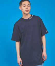 TOMMY JEANS(トミージーンズ)/ロゴハイネックTシャツ/ネイビー系