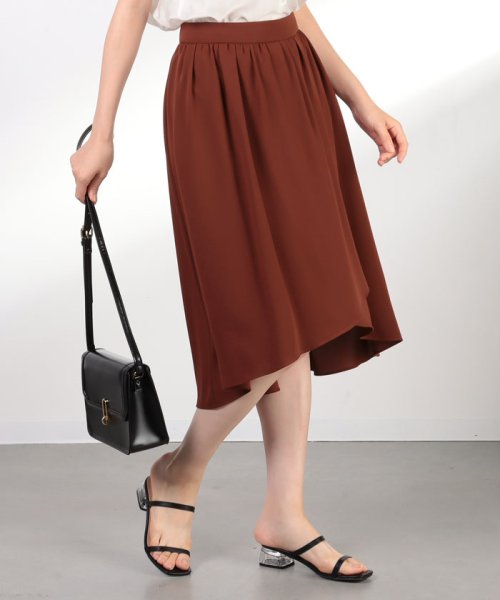 セール】☆《B ability》クレープサテンラップフレアスカート  