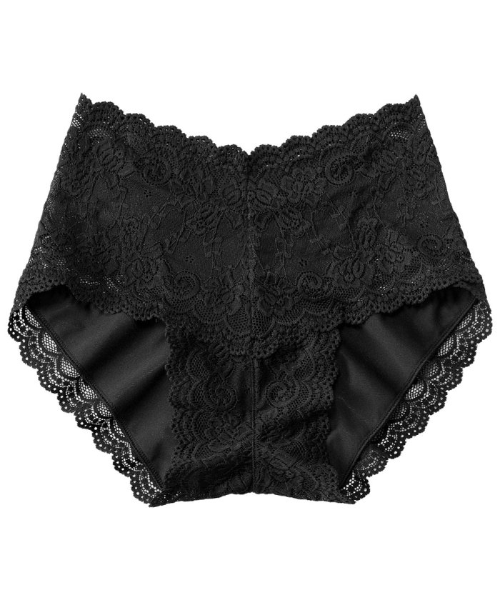 生理用ショーツ サニタリー 総レース スカラップ サニタリーショーツ 下着 生理ショーツ 生理パンツ 羽根 ショーツ パンツ 女性 レディース 黒 レース エメフィール Aimerfeel Magaseek