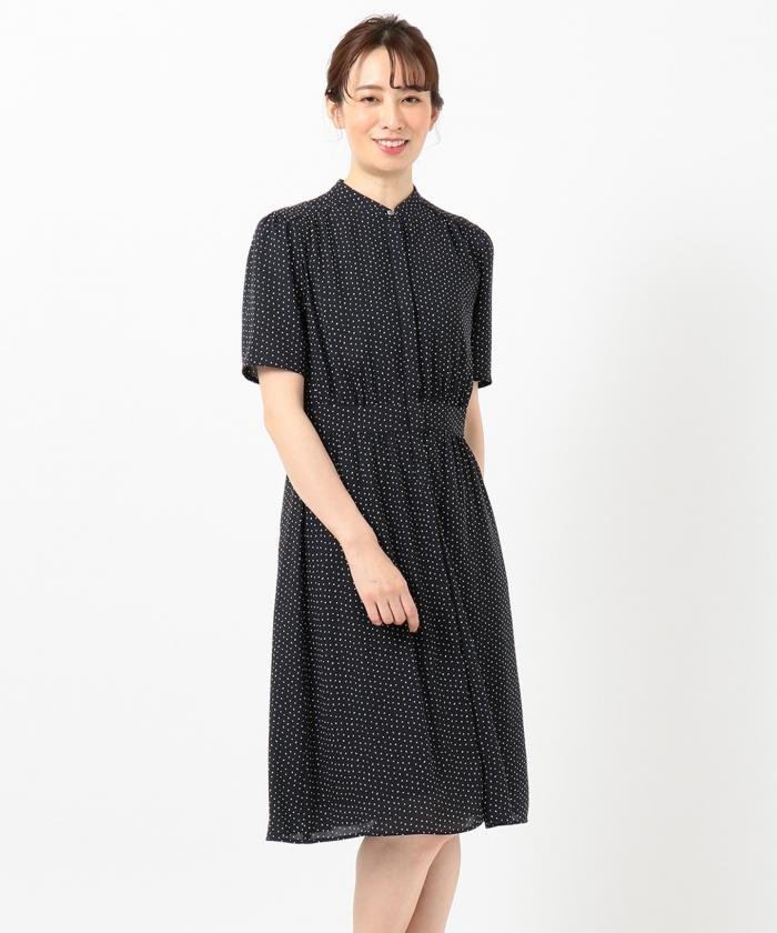 セール 洗える シンドットバックサテン ワンピース ２３区 大きいサイズ Nijyusanku Large Size Magaseek