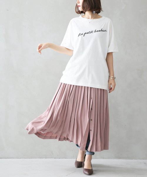 ボタン開きプリーツスカート オシャレウォーカー Osharewalker Magaseek