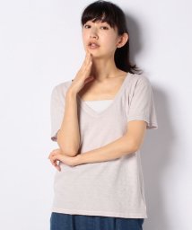 Rename(Rename)/【Rename/リネーム】深めVカットTシャツ /ライトグレー