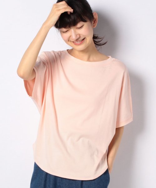 Rename(Rename)/【Rename/リネーム】五分丈ドルマン袖 デザインTシャツ /ペールオレンジ