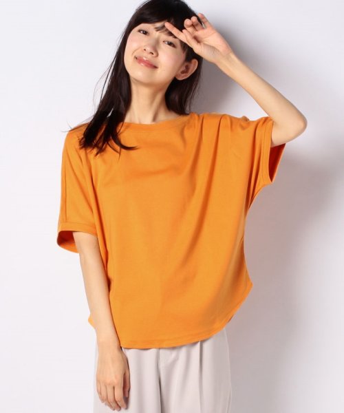 Rename(Rename)/【Rename/リネーム】五分丈ドルマン袖 デザインTシャツ /オレンジ