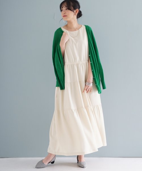 バックリボンノースリーブティアードワンピース オシャレウォーカー Osharewalker Magaseek