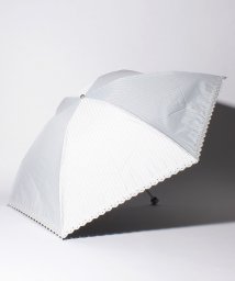 MACKINTOSH PHILOSOPHY(umbrella)(マッキントッシュフィロソフィー（傘）)/MACKINTOSH PHILOSOPHY 晴雨兼用折りたたみ傘 "ストライプ 刺繍"/サックスブルー