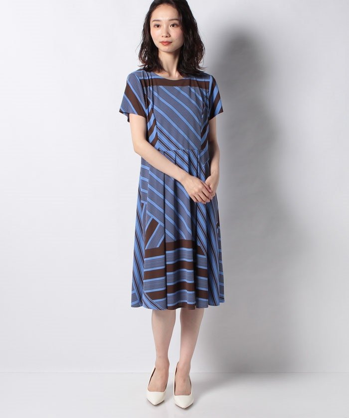 セール マルチストライプワンピース レリアン Leilian Magaseek