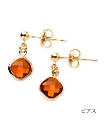 cream dot(クリームドット)/きれい色多面カットのちょい揺れピアス/イヤリング/ブラウン系1