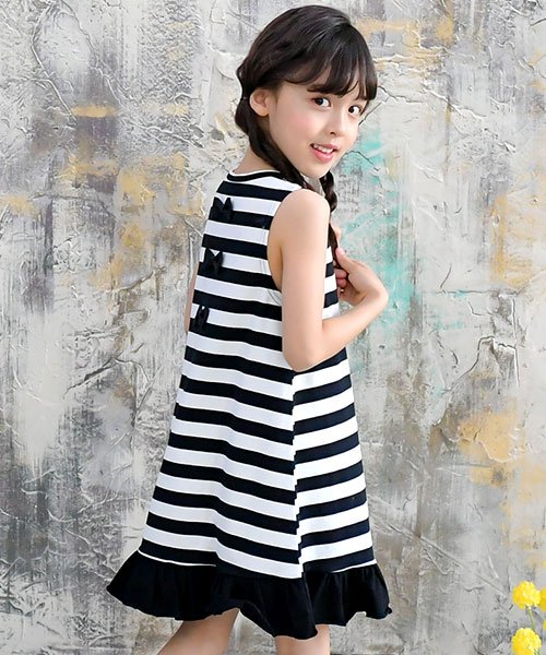 クーポン セール 50 Off ノースリーブaラインボーダーワンピース 子供服bee 子供服bee Magaseek
