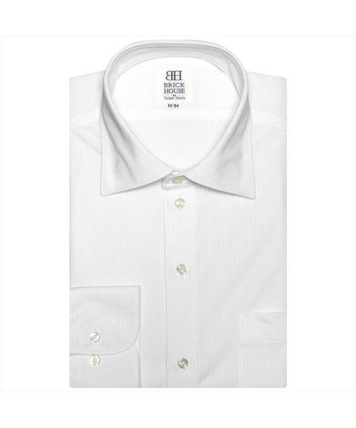 TOKYO SHIRTS(TOKYO SHIRTS)/ビズポロ 長袖 形態安定 ニットシャツ ワイド スリム メンズ/シロ