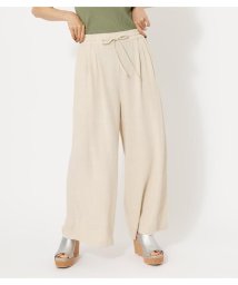 AZUL by moussy(アズールバイマウジー)/LINEN WIDE PANTS/L/BEG1