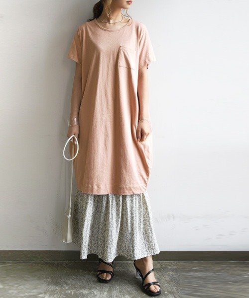 クーポン セール 55 Off And It ポケット付大人シンプルコクーンワンピース M 夏服 レディース トップス ワンピース 半袖 コットン ロングtシャツ ロング丈 チュニック アンドイット And It Magaseek