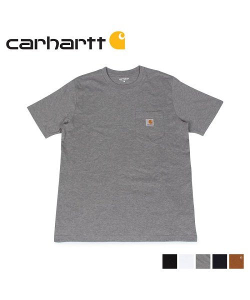 Carhartt(カーハート)/カーハート carhartt Tシャツ メンズ 半袖 無地 SS POCKET T－SHIRT ブラック ホワイト ダーク グレー ダーク ネイビー ブラウン /ダークグレー