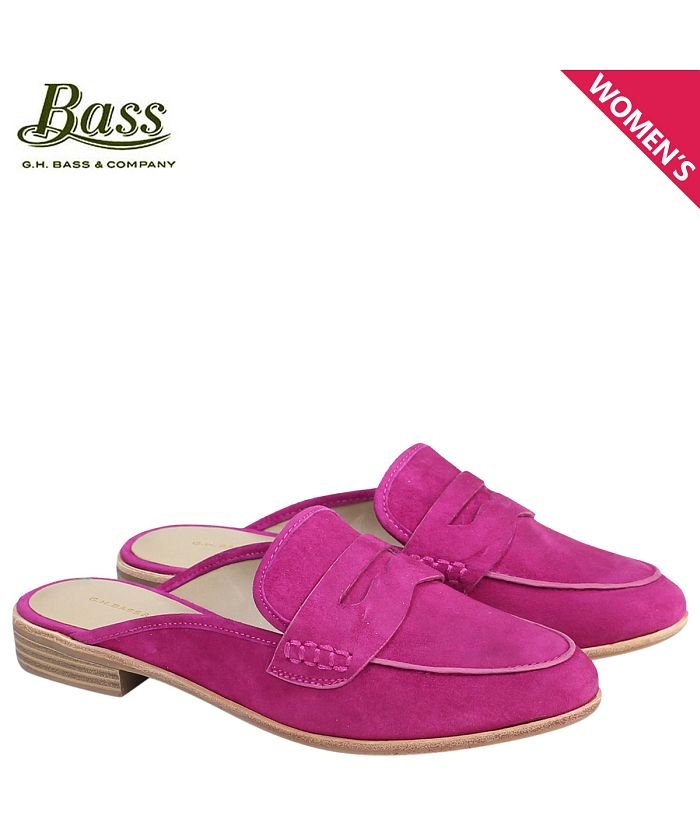 セール G H Bass ジーエイチバス ローファー レディース サンダル スリッパ バブーシュ Erin Mule 71 213 ピンク ジーエイチバス G H Bass Magaseek