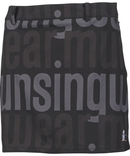 Munsingwear(マンシングウェア)/【ENVOY/エンボイ】ストレッチトリコットロゴプリントスカート（38cm丈/インナーパンツ付き）【アウトレッ/ブラック系