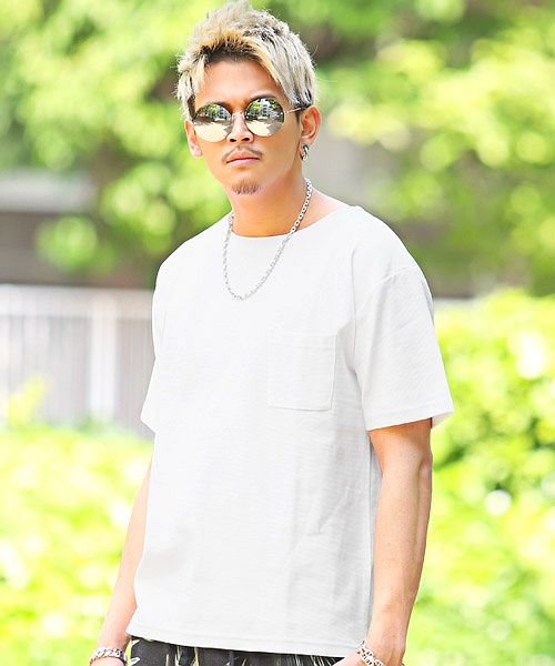 セール 鹿の子ジャガード半袖tシャツ Tシャツ メンズ 半袖 鹿の子 ジャガード ポケット 春 夏 ラグスタイル Luxstyle Magaseek