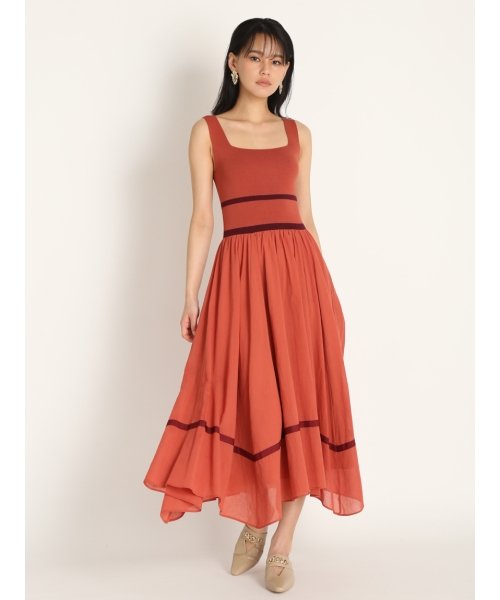 布帛ドッキングニットワンピース リリー ブラウン Lily Brown Magaseek