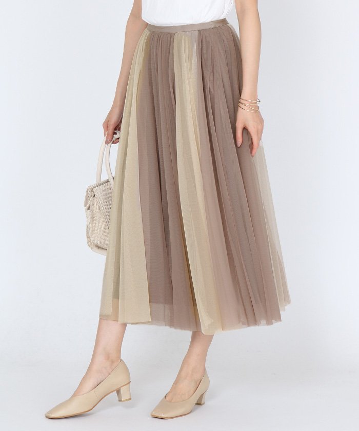 セール Fennel フェンネル バイカラーパネルチュールスカート スコットクラブ Scotclub Magaseek