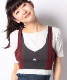 SHIPS WOMEN OUTLET(シップス　ウィメン　アウトレット)/UNFIL:INTARSIA BRA－TOP/ワイン