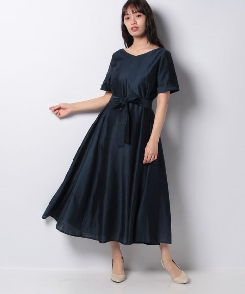 セール リボンベルト付マキシワンピース レリアン Leilian Magaseek