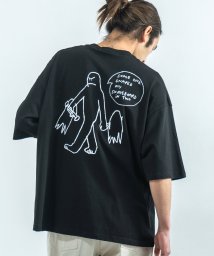 Rocky Monroe(ロッキーモンロー)/MARK GONZALES マークゴンザレス Tシャツ 半袖 メンズ レディース ビッグシルエット ルーズ ボックス 綿 コットン カジュアル ストリート プリ/ブラック