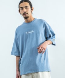 Rocky Monroe(ロッキーモンロー)/MARK GONZALES マークゴンザレス Tシャツ 半袖 メンズ レディース ビッグシルエット ルーズ ボックス 綿 コットン カジュアル ストリート プリ/ブルー