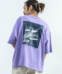 Rocky Monroe(ロッキーモンロー)/MARK GONZALES マークゴンザレス Tシャツ 半袖 メンズ レディース ビッグシルエット ルーズ ボックス 綿 コットン カジュアル ストリート プリ/パープル