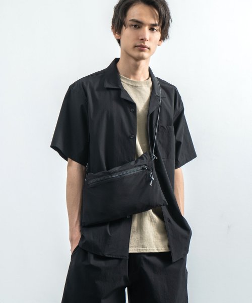 セットアップ オープンカラーシャツ 半袖 ショーツ ハーフパンツ 短 開襟 メンズ サコッシュバッグ ショルダー 3点セット ナイロン 撥水 速乾 軽量 ポケッ ロッキーモンロー Rocky Monroe Magaseek