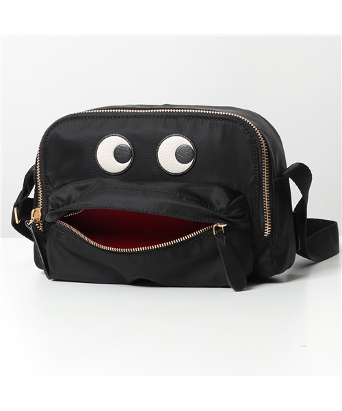 【ANYA HINDMARCH(アニヤハインドマーチ)】141703 CROSSBODY POUCH EYES ナイロン ショルダーバッグ ポシェット  BLAC