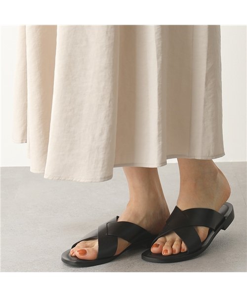 セール 8 Off Corso Roma コルソローマ 34 V 0034 カラー2色 レザー クロス フラットサンダル コンフォート 靴 レディース コルソローマ Corso Roma 9 Magaseek