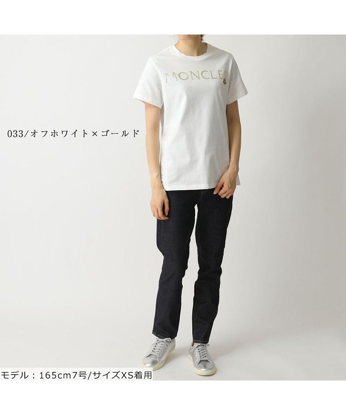 【MONCLER(モンクレール)】8C71510 V8094 カラー4色 メタリックロゴ 半袖 Tシャツ カットソー クルーネック アイコン パッチ  レディース