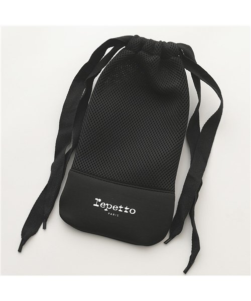 Repetto(レペット)/【repetto(レペット)】B0327MP POCH PTE 巾着 ポーチ メッシュ ネオプレン ロゴ 410/Noir レディース/ブラック