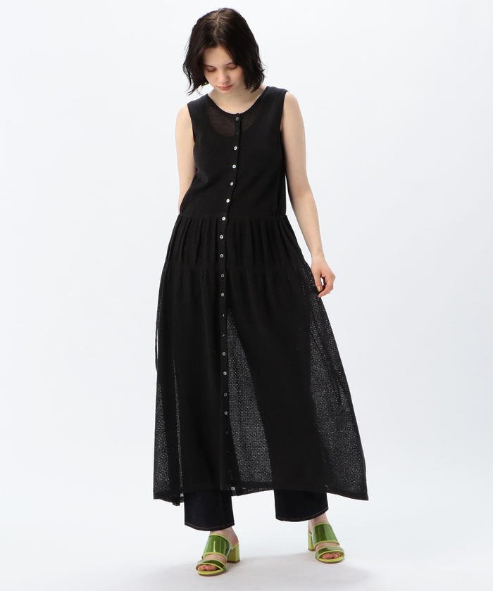 セール コットンリネンナイロンアイレット ノースリーブワンピース Macphee Macphee Magaseek