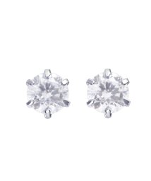 JEWELRY SELECTION/Pt900 天然ダイヤモンド 計0.6ct 6本爪 プラチナ スタッドピアス/503206233